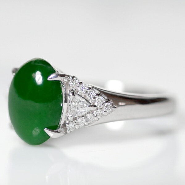 楽天市場】翡翠 3.38ct リング 10号 PT900 プラチナ 指輪 ダイヤモンド