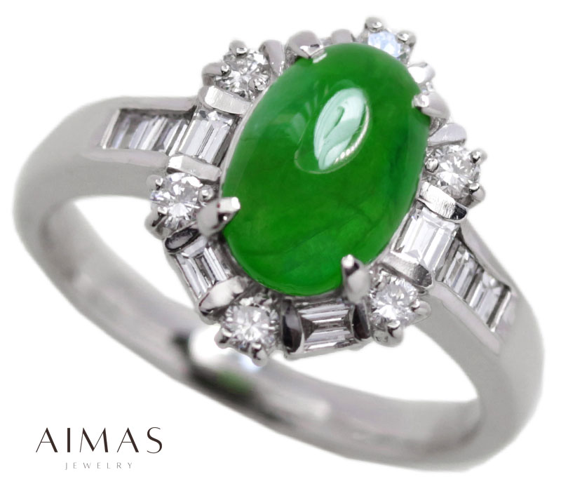 楽天市場】翡翠 1.91ct リング 13号 PT900 プラチナ 指輪 ダイヤモンド