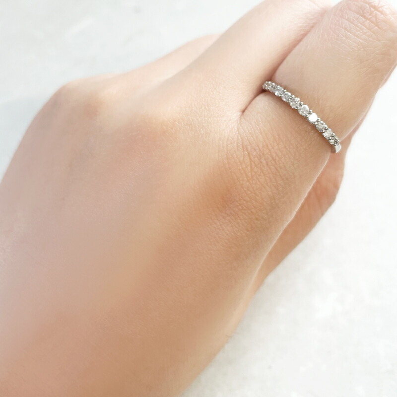 楽天市場】ダイヤモンド 0.3ct ハーフエタニティリング 12号 PT900