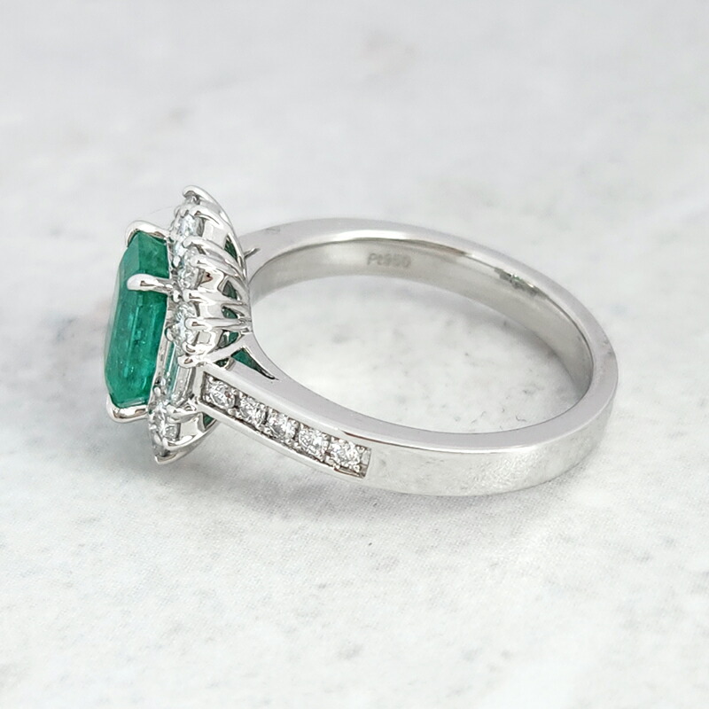 楽天市場】エメラルド 1.44ct リング 12号 PT950 プラチナ 指輪 ダイヤ