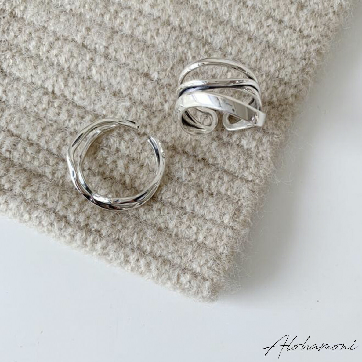 楽天市場】ヴィンテージ リング 2点セット 4連カーブリング & クロス