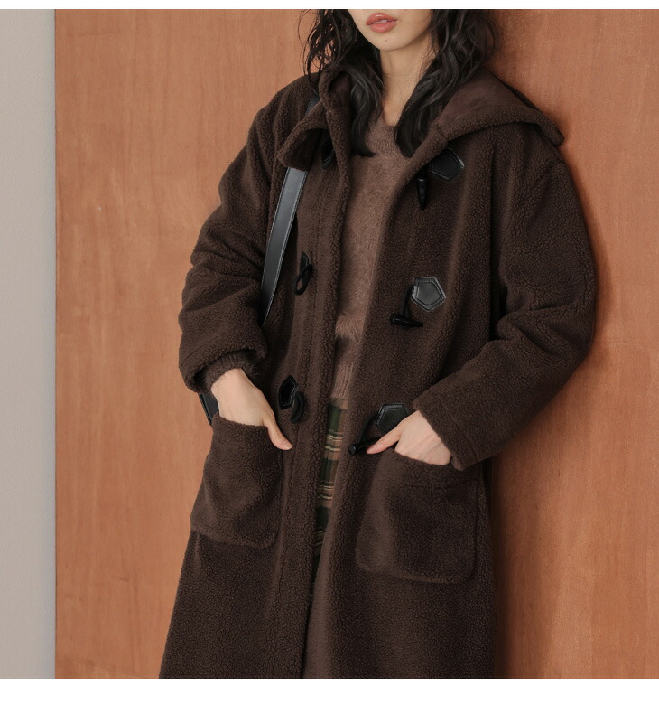 楽天市場】【60％OFFクーポン対象】ダッフルコート ロングコート ボア
