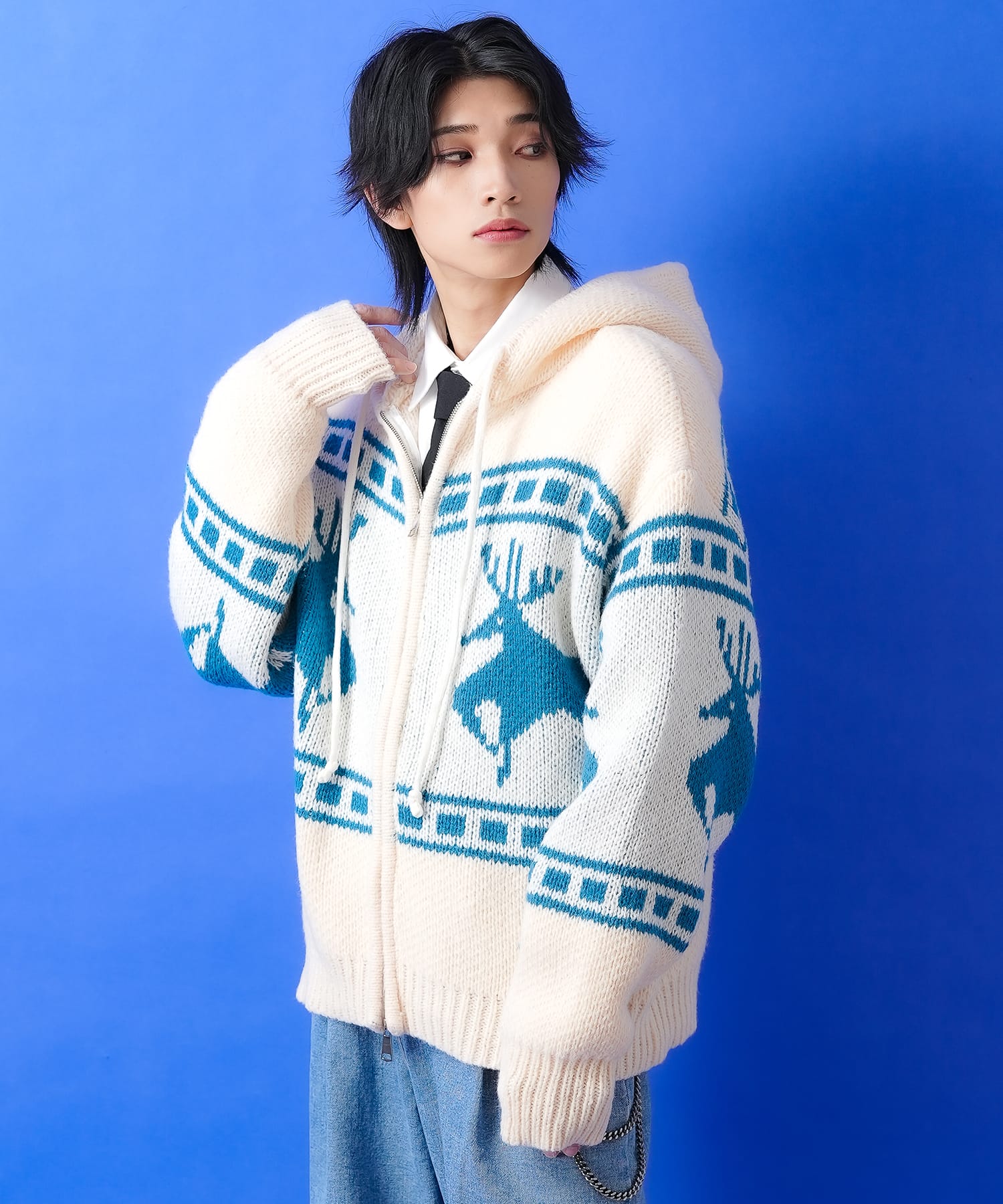 楽天市場】a.p.o.v. ノルディック柄カウチンニットフーディーセーター