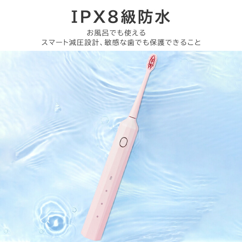 楽天市場】電動歯ブラシ 水洗い 防水IPX8 Typc-C 2本替えブラシ