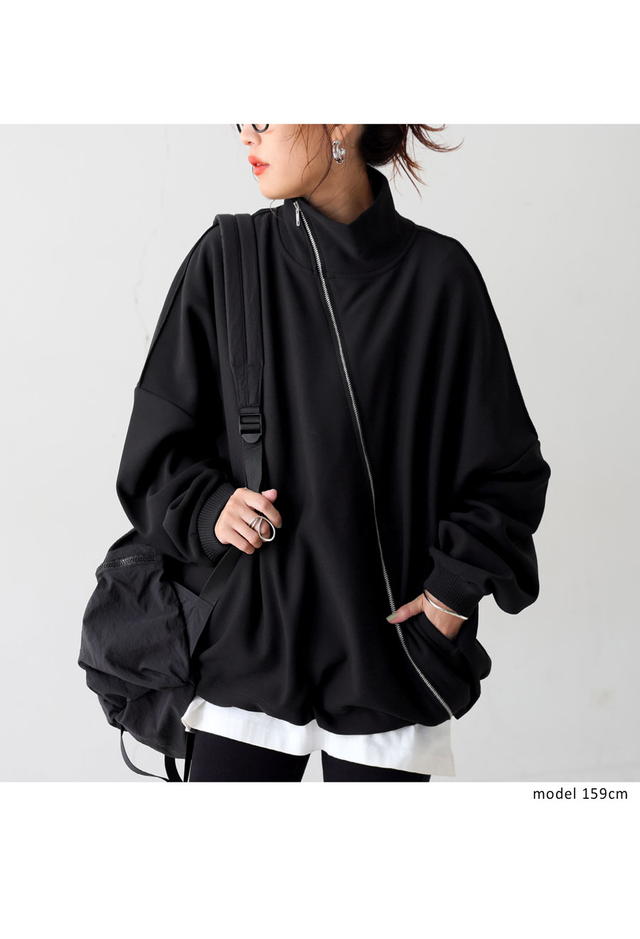 楽天市場】斜めZIP 裏起毛 ジョーゼットジャケット レディース 送料