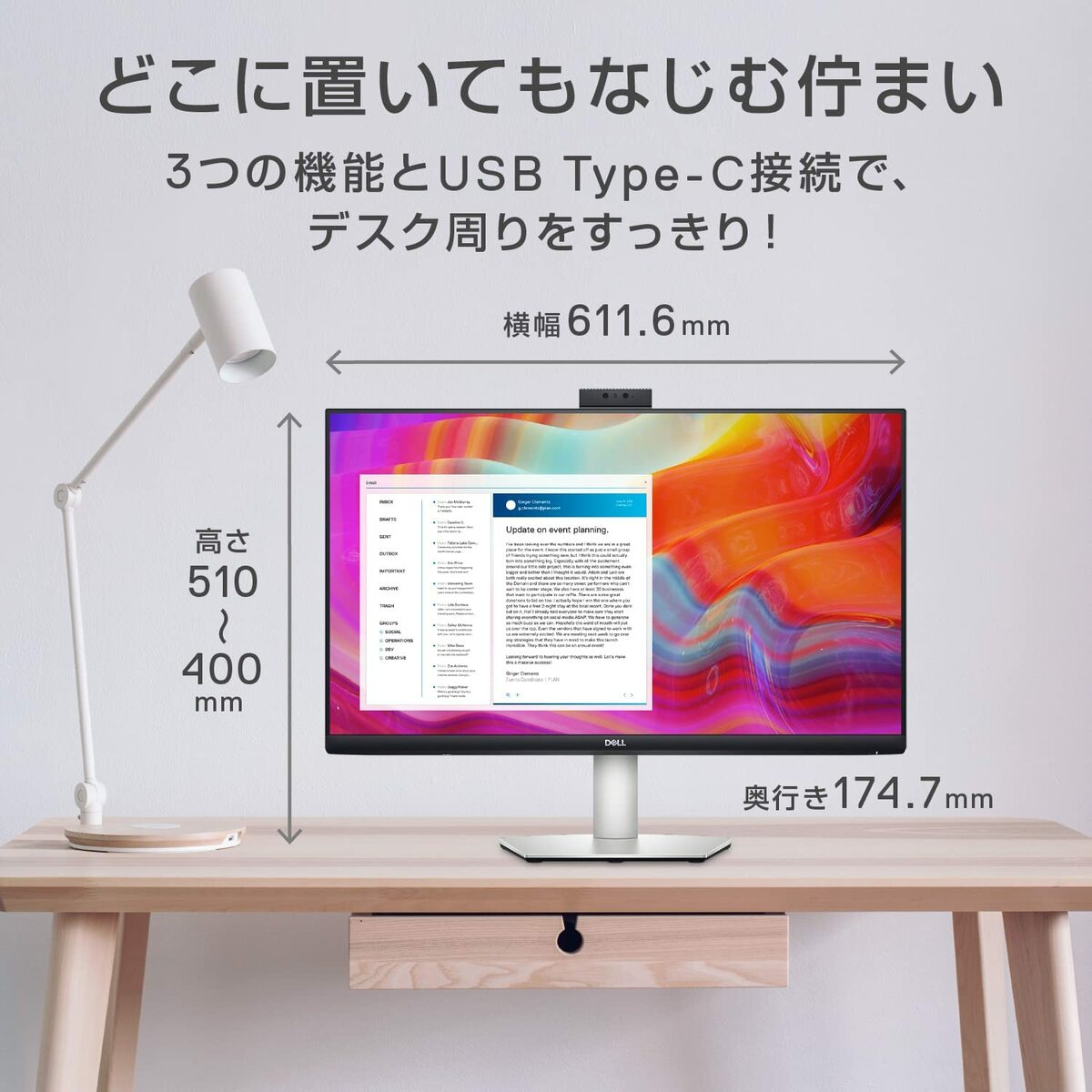 楽天市場】Dell S2722DZ 27インチ ビデオ会議モニター QHD IPS USB-C