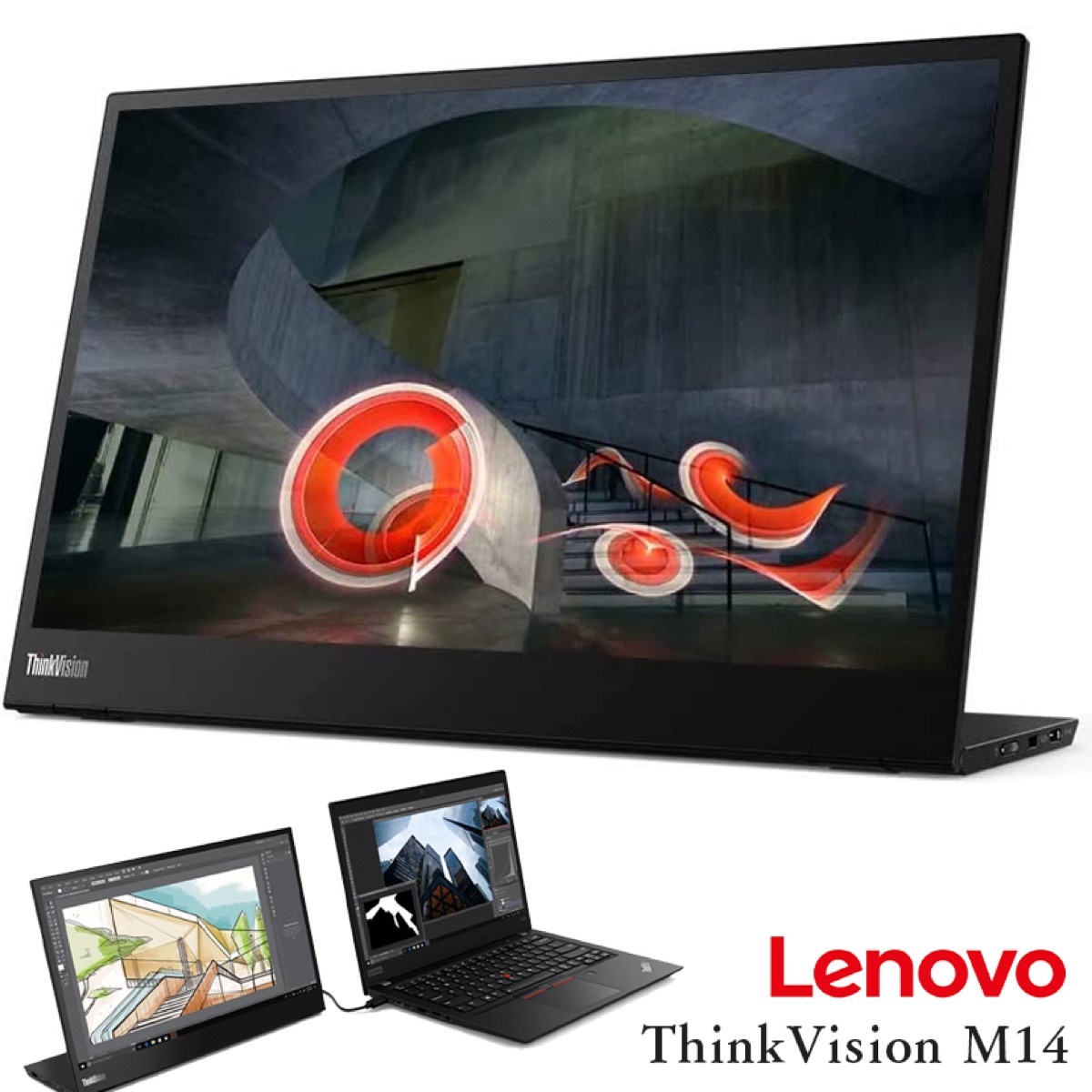 楽天市場】Lenovo ThinkVision M14 モバイルモニター 14型 USB-C 2