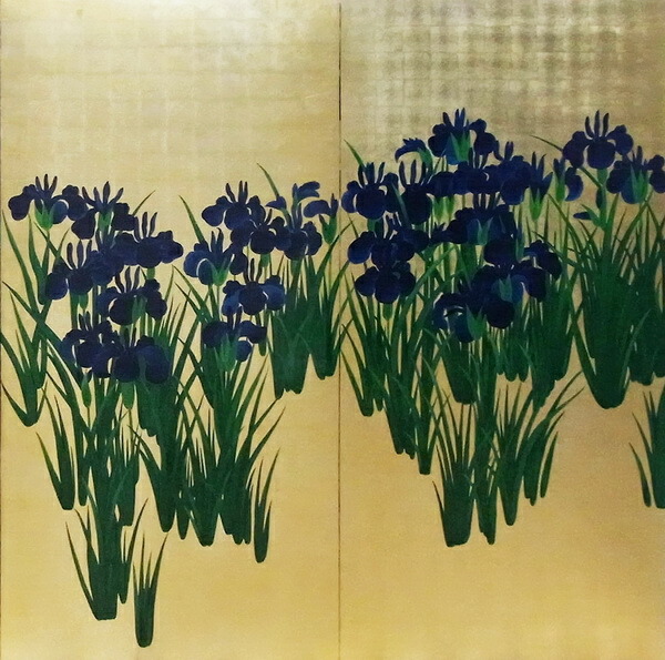 楽天市場】漆絵 尾形光琳の名作「燕子花(かきつばた)図」右隻 NH138R