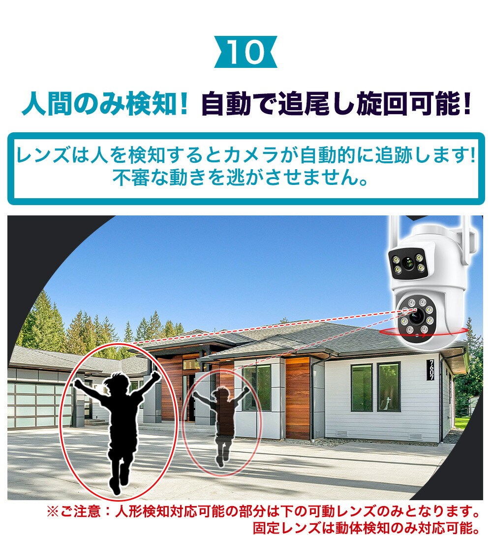 楽天市場】【2台セット】防犯カメラ セット 2眼レンズ 死角なし 屋外