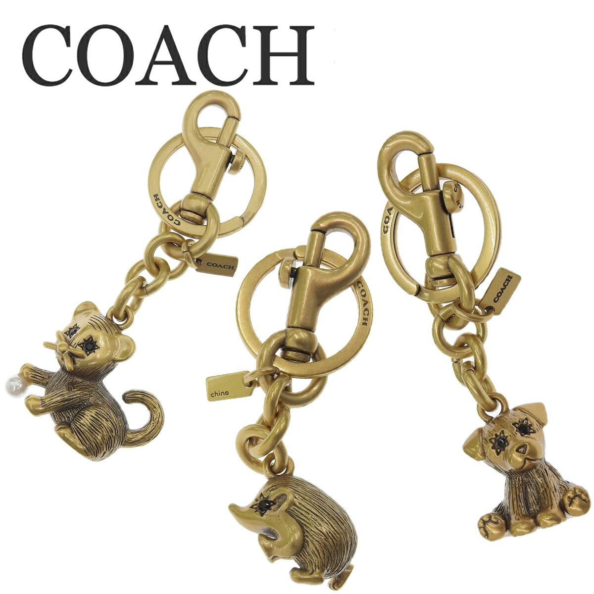 楽天市場】【COACH】 コーチ クリーチャー キトゥン バッグ チャーム