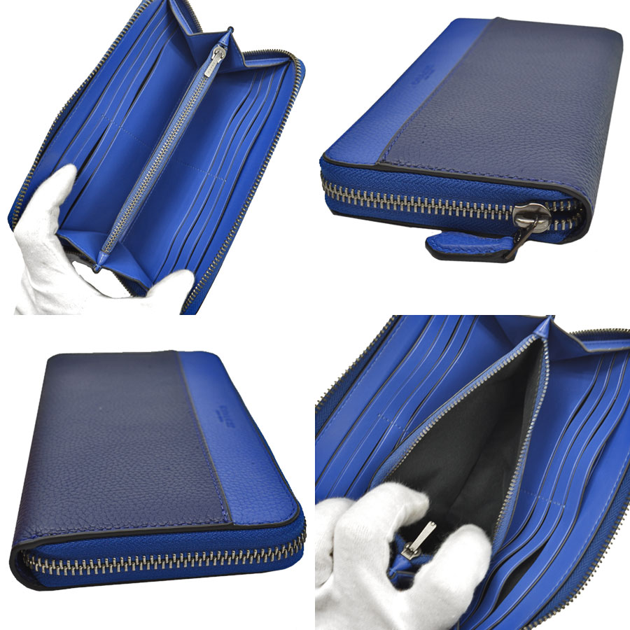 楽天市場】コーチ COACH 長財布 ネイビーxブルー レザー ラウンド