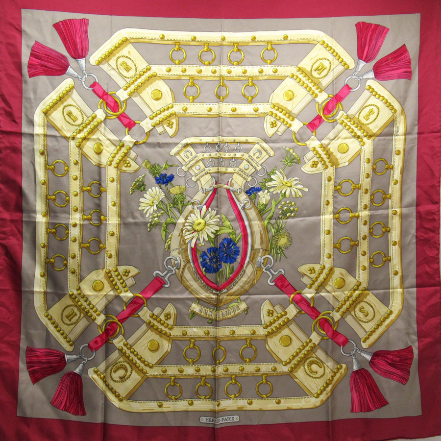 楽天市場】エルメス HERMES スカーフ カレ90 aux champs フィールドへ