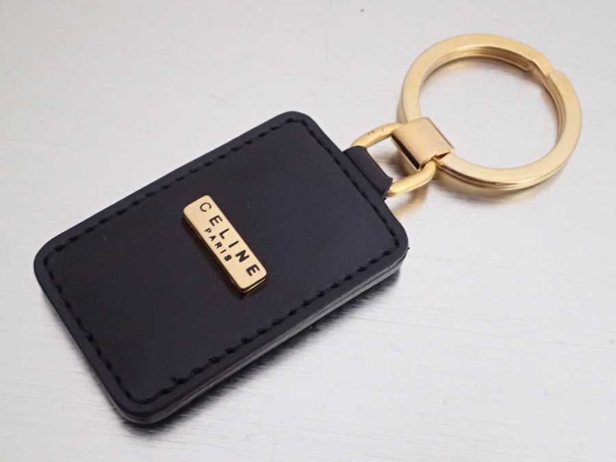 楽天市場】セリーヌ CELINE キーリング ロゴ ブラックxゴールド金具