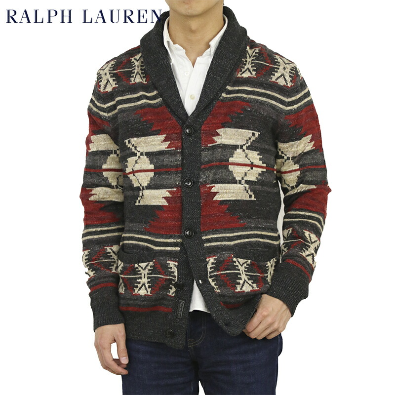 楽天市場】ポロ ラルフローレン メンズ ネイティブ柄 ショールカラー