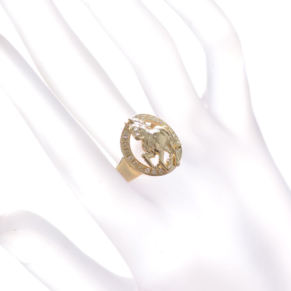 楽天市場】指輪 メンズリング K18 18金 18k ダイヤモンド 馬 ホース