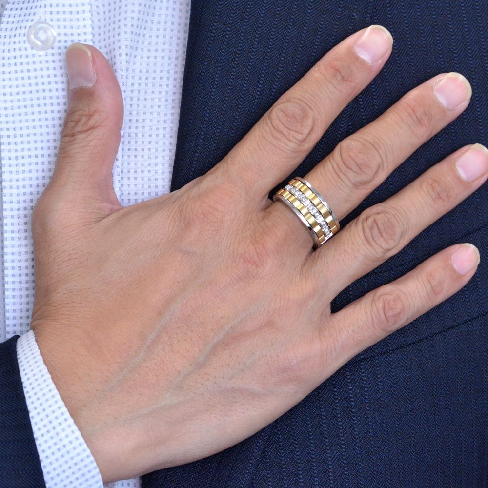 楽天市場】指輪 メンズリング 18金 K18 18K ダイヤモンド リング