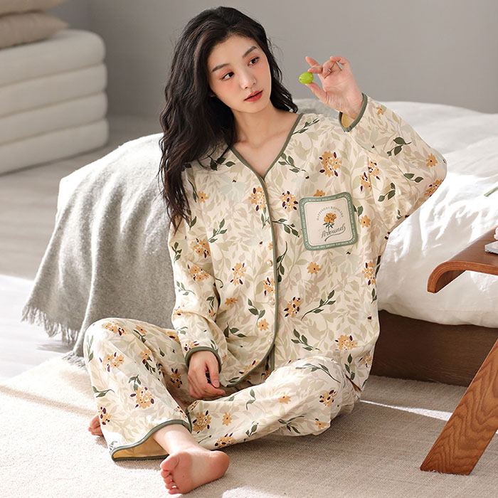 楽天市場】パジャマ レディース 花柄 ルームウェア 上下セット 綿100