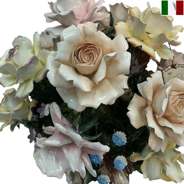 楽天市場】陶花 置物 陶器 花 イタリア オーナメント クラシック