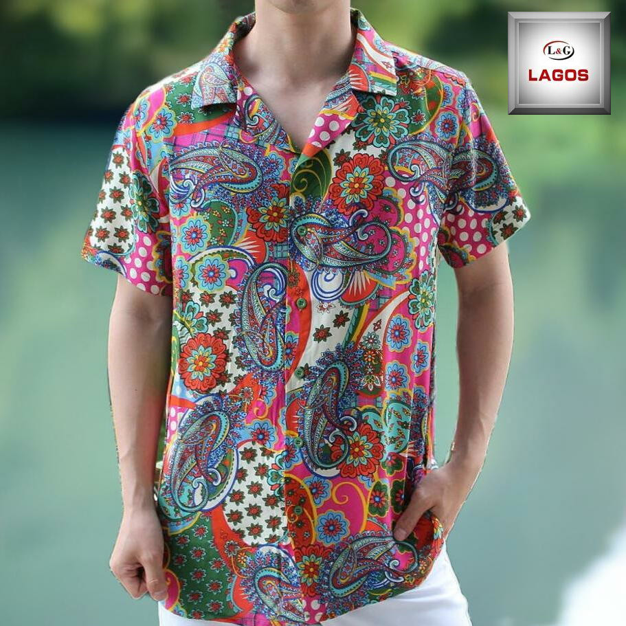 楽天市場】半袖シャツ 柄シャツ ペイズリー柄 花柄 派手 開襟シャツ