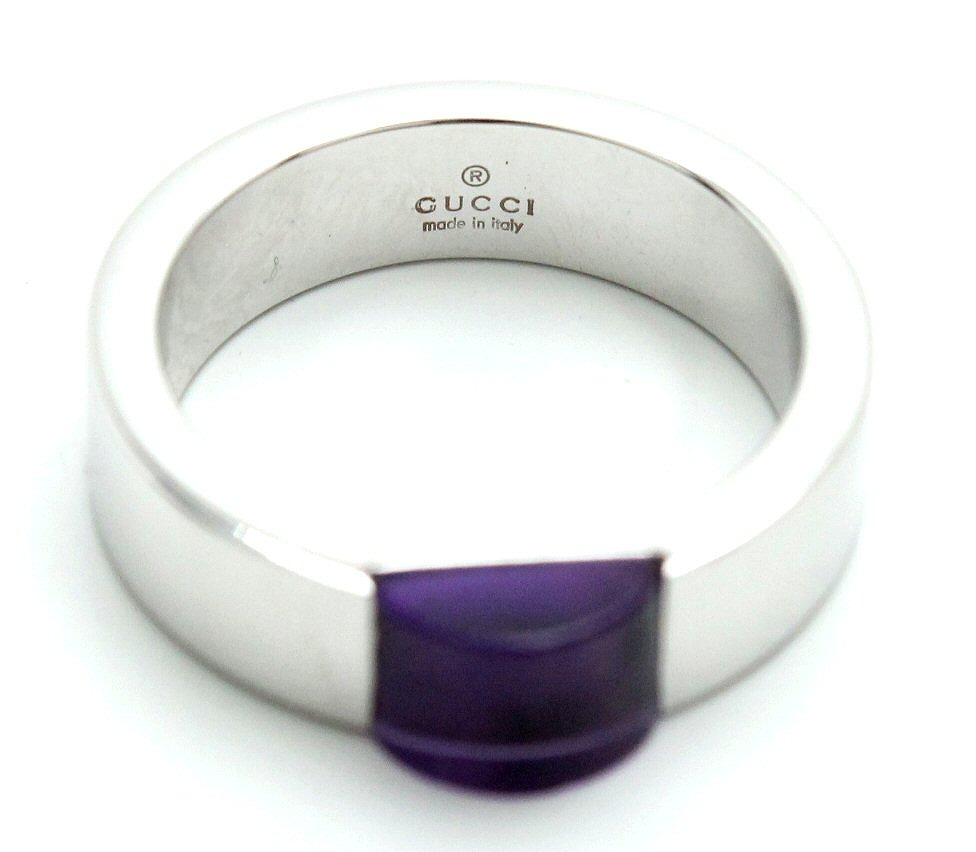 楽天市場】【ジュエリー】GUCCI グッチ アメジスト リング 指輪 K18WG