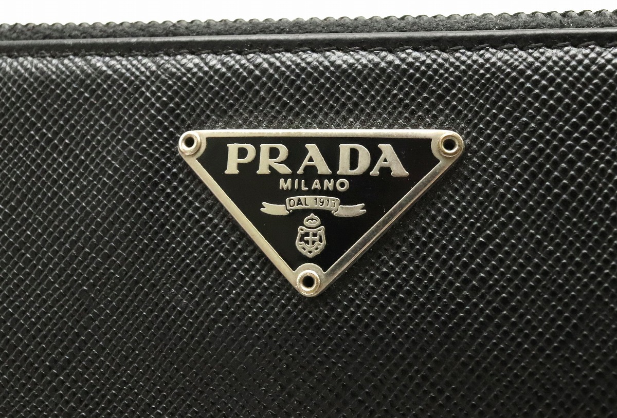 楽天市場】【財布】PRADA プラダ ロゴ ラウンドファスナー 長財布