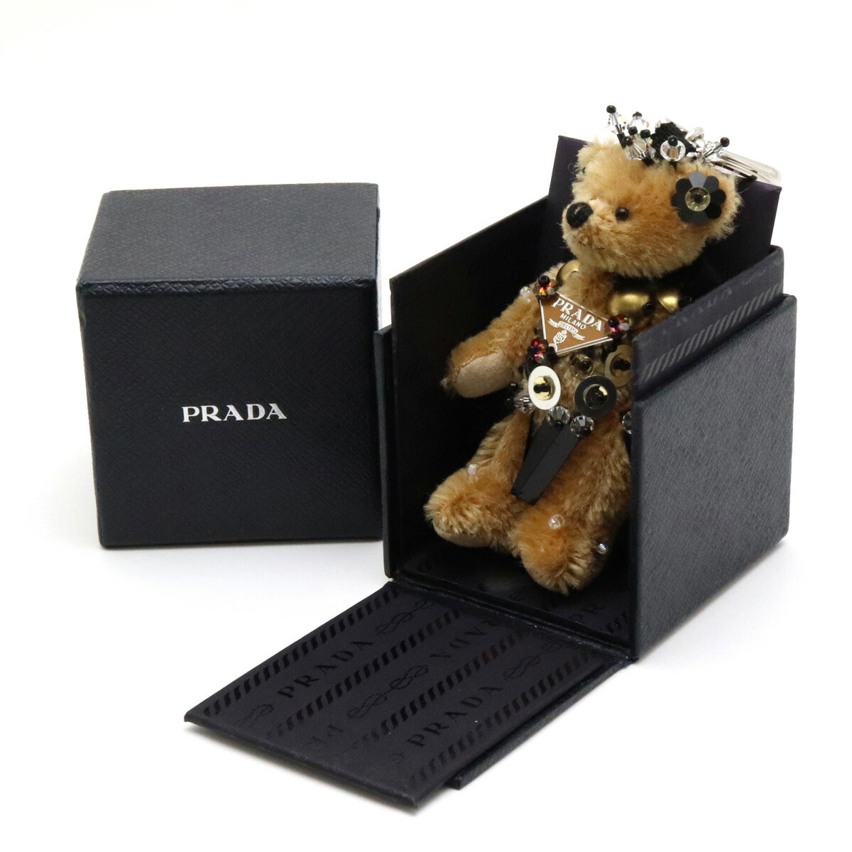 2点セット→クマチャームのみ】PRADA イタリア製 ビーズ 箱付 2点セット→