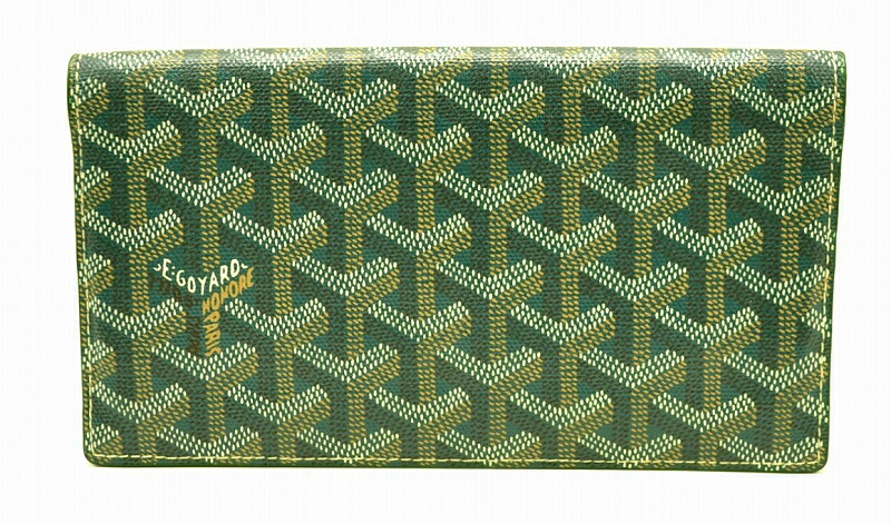 楽天市場】【財布】GOYARD ゴヤール 2つ折長財布 ヘリンボーン柄 緑