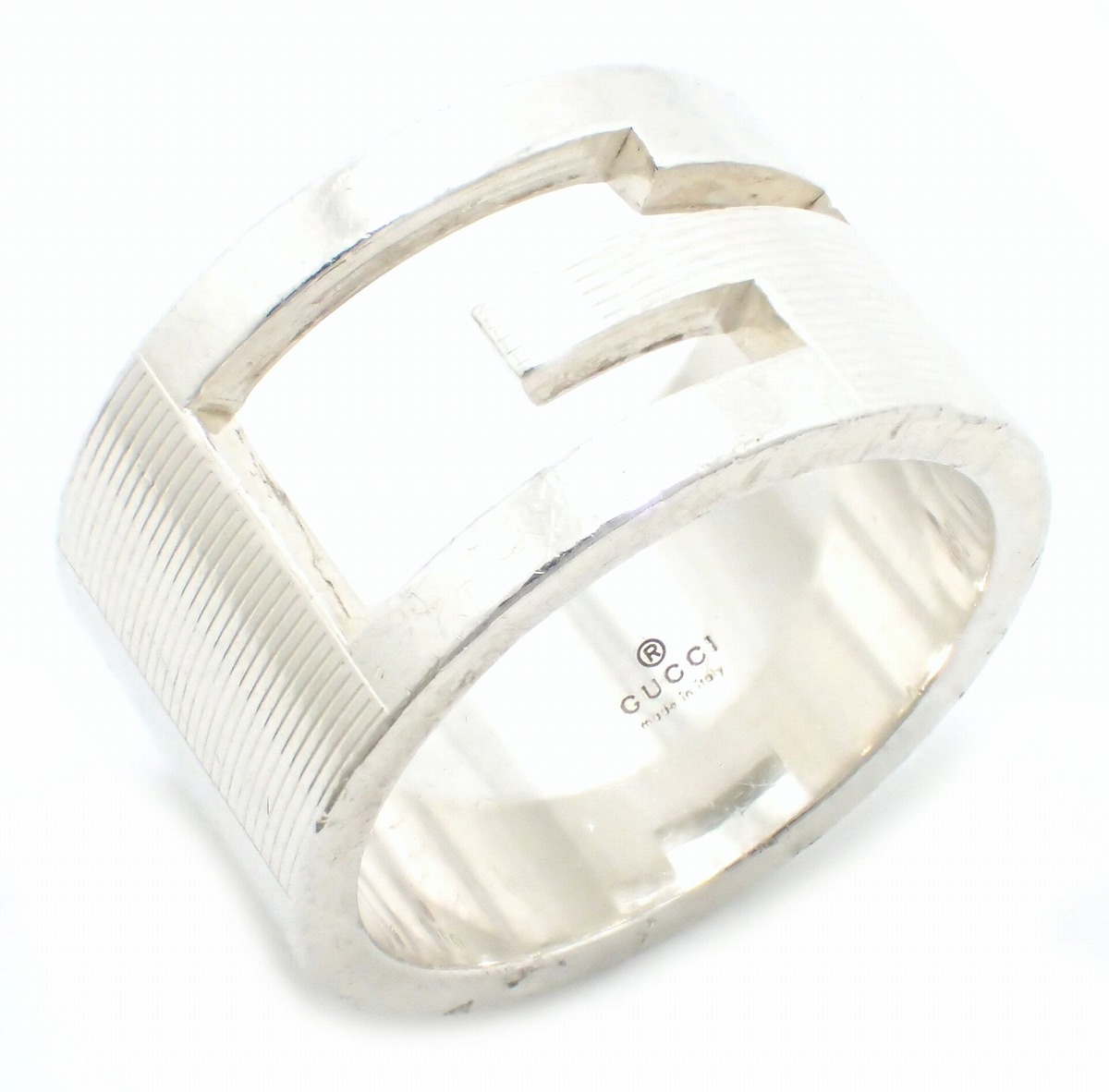楽天市場】【ジュエリー】GUCCI グッチ ブランデッド ワイド Gリング