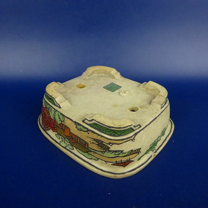 楽天市場】【中古】盆栽鉢 佐野 大助 小鉢 長辺 約10cm 長方鉢 五色絵