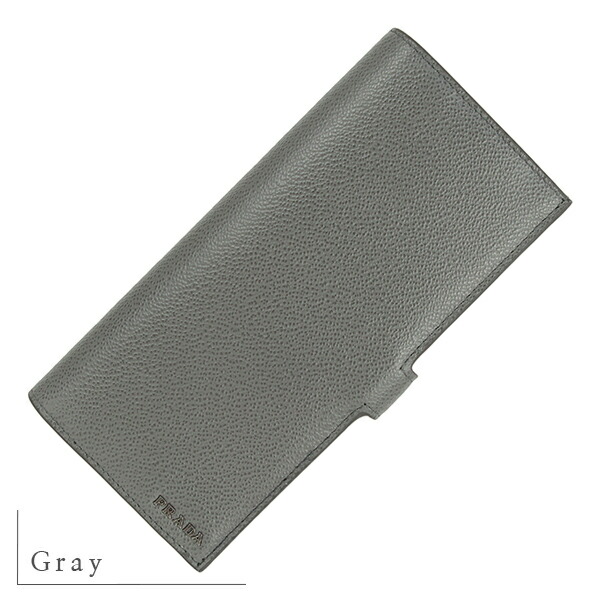 楽天市場】プラダ 長財布 二つ折り長財布 マイクログレイン カーフ