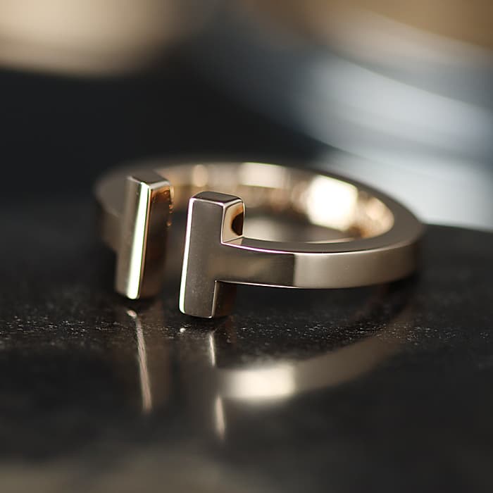 楽天市場】ティファニー ティファニーT スクエアリング 18K ローズ