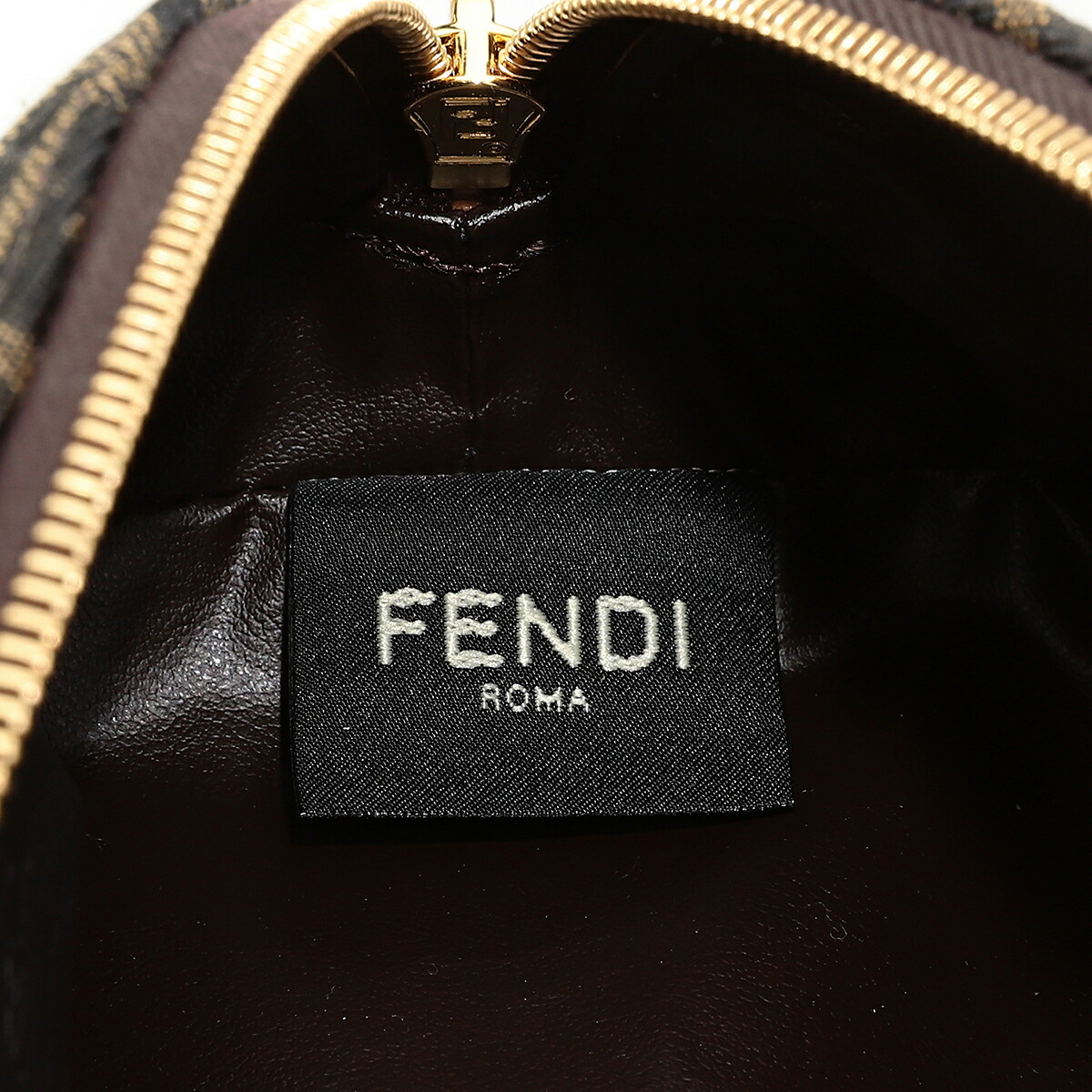 楽天市場】フェンディ ポーチ FENDI ブラウンFFジャカードファブリック