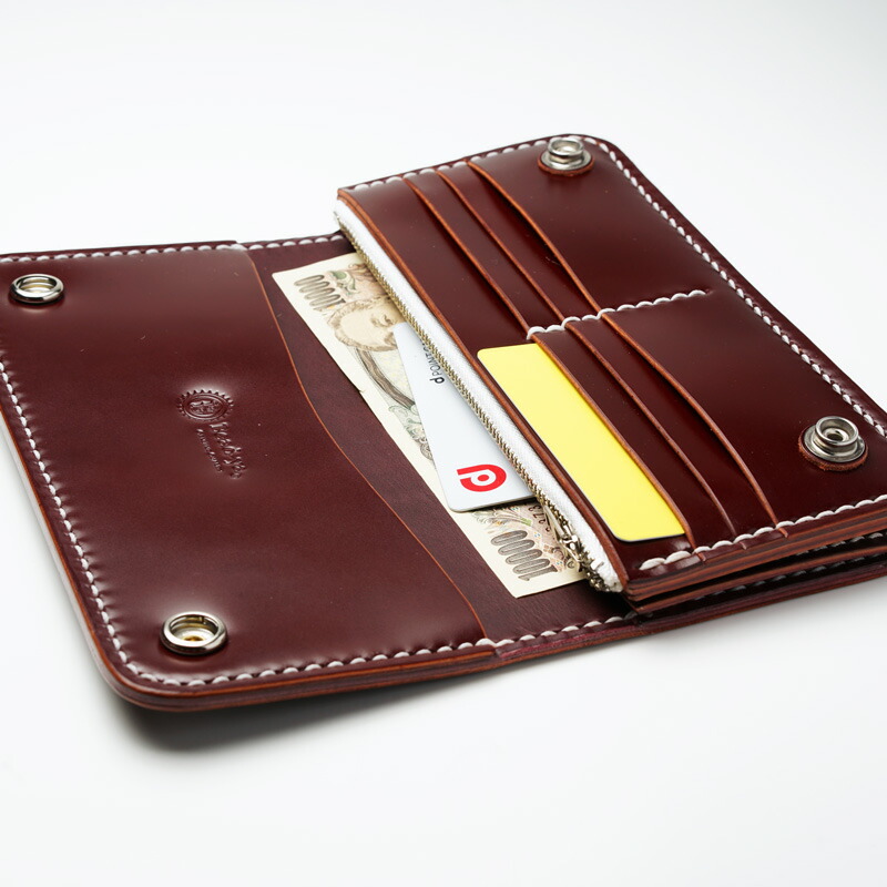 楽天市場】ロングトラッカーズウォレット コードバン バーガンディ【長