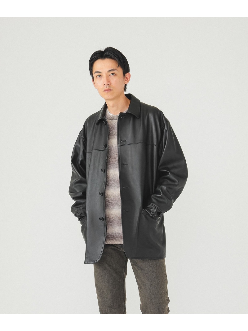 楽天市場】BEAMS / レザー カーコート ブルゾン BEAMS ビームス メン