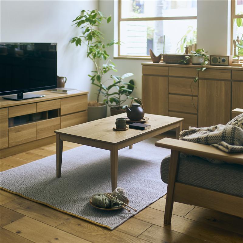 楽天市場】[楽天1位] 節ありオーク材 薄型 こたつテーブル | 幅120cm