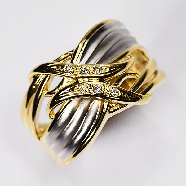 楽天市場】コンビリング プラチナ K18 ダイヤモンド0.02ct 2カラー