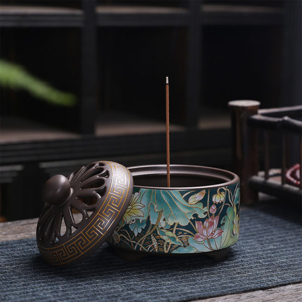 楽天市場】香炉 彩花 蓋付 中国製 : 中華の扉