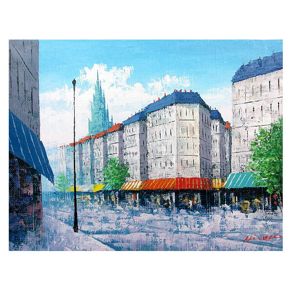 楽天市場】油彩画 F6号 広瀬和之 「塔のある街」 真筆 額入り 額装絵画