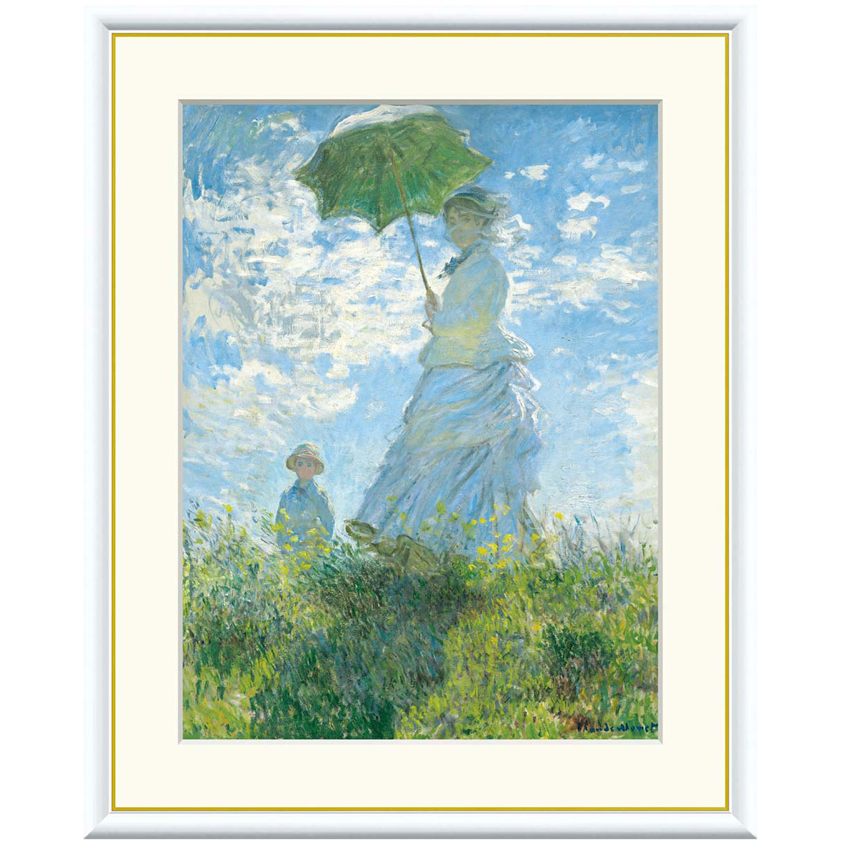 楽天市場】モネ 「散歩、日傘をさす女性」 F8号（額外寸61x49.5cm） 高