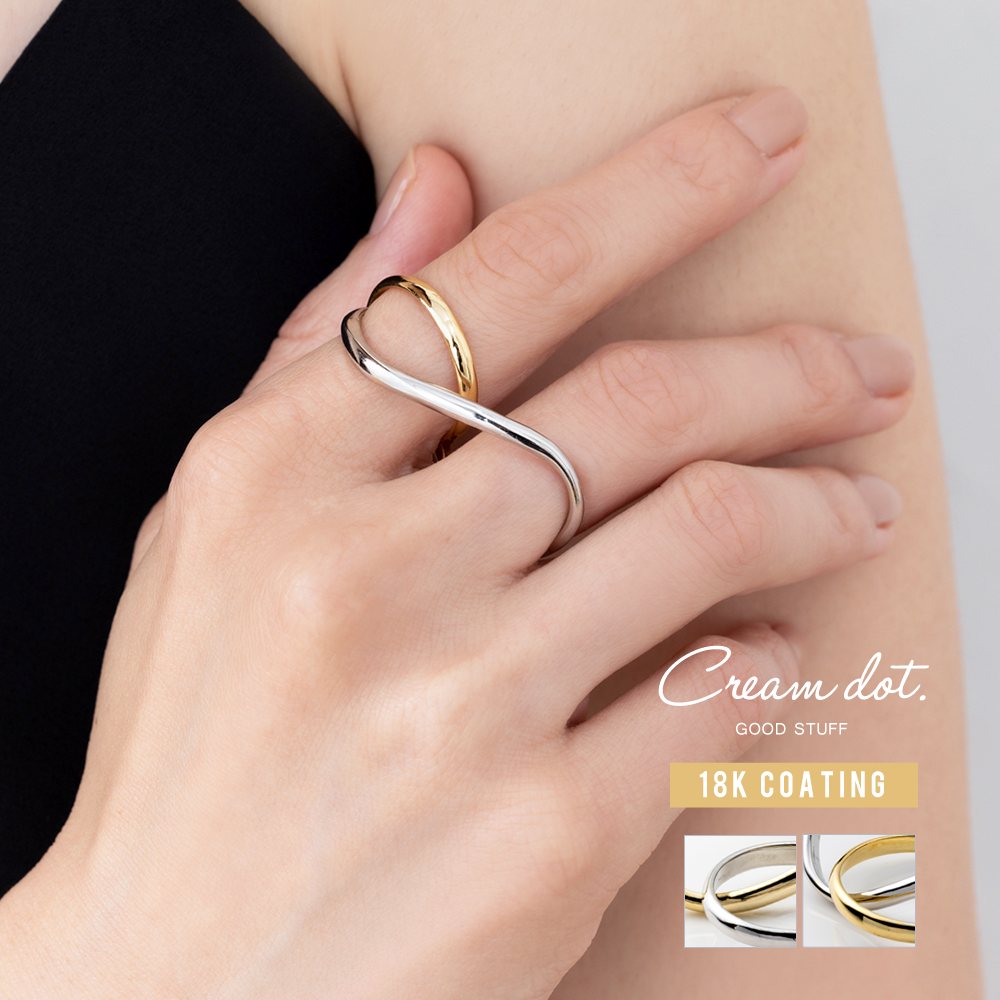 楽天市場】ダブルフィンガーリング 指輪 レディース メタル バイカラー