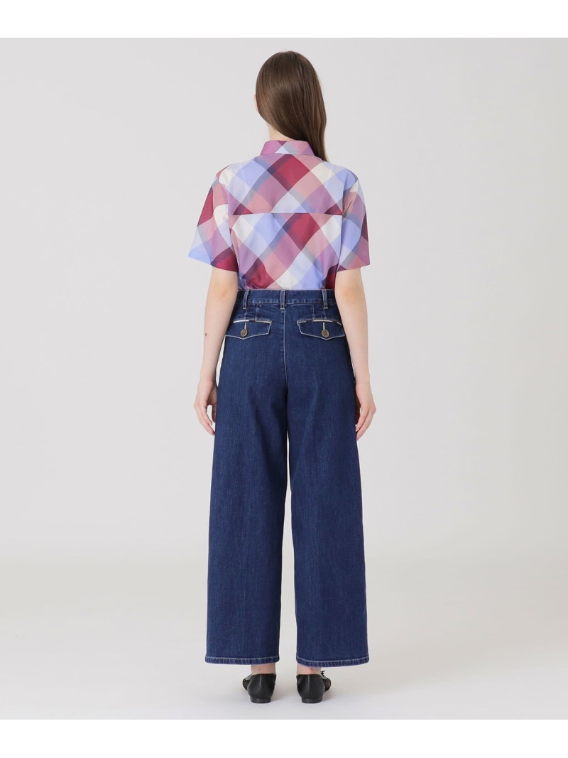 楽天市場】ストレッチデニムワイドパンツ BLUE LABEL CRESTBRIDGE