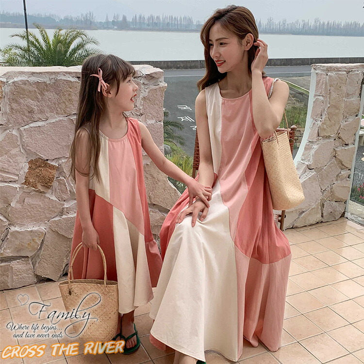 楽天市場】親子 ペアルック ワンピース 親子ペア ワンピース リンク