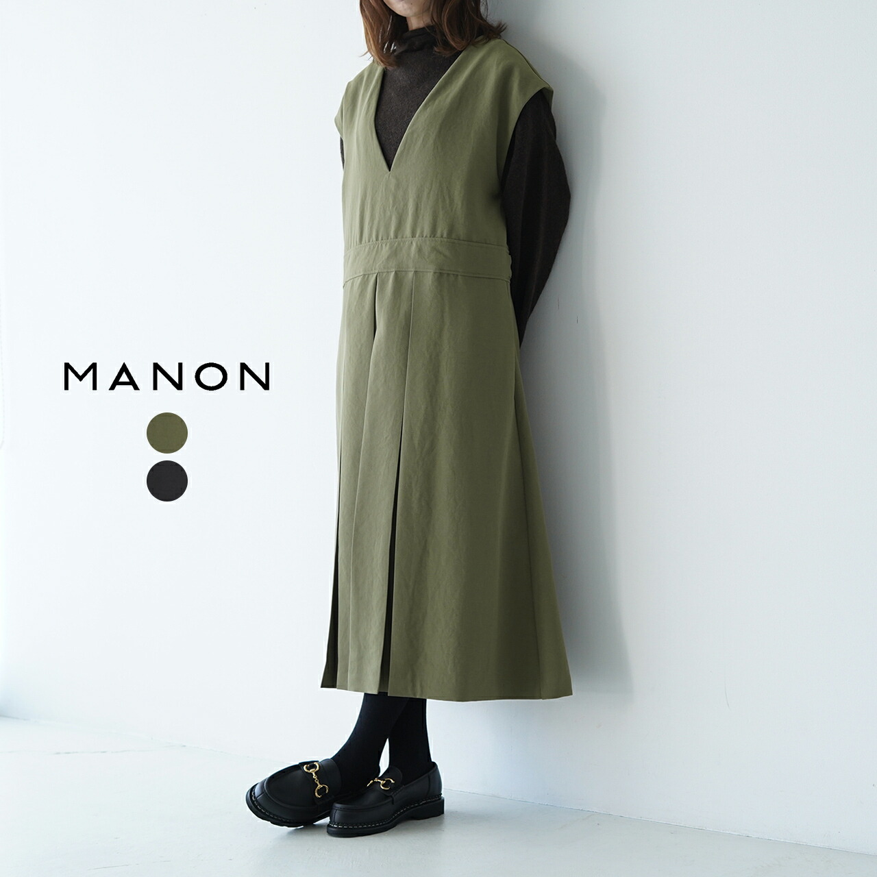 楽天市場】マノン MANON ボックスプリーツ ジャンパー スカート