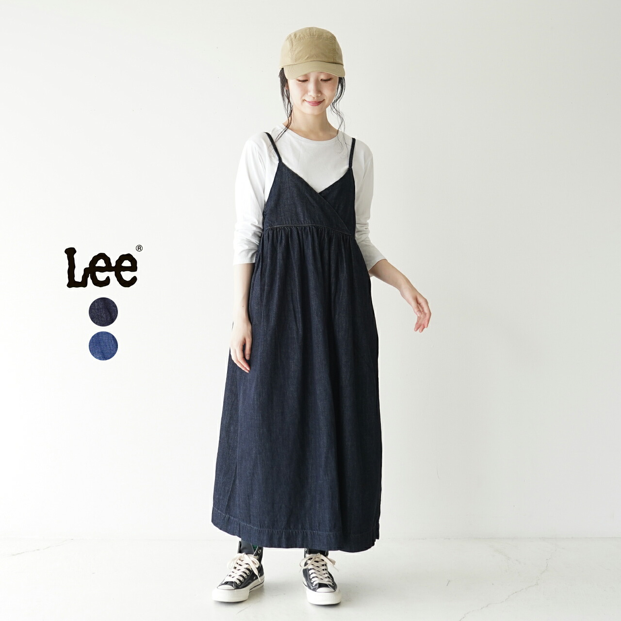 楽天市場】リー Lee リラックス ギャザー デニムサロペット スカート