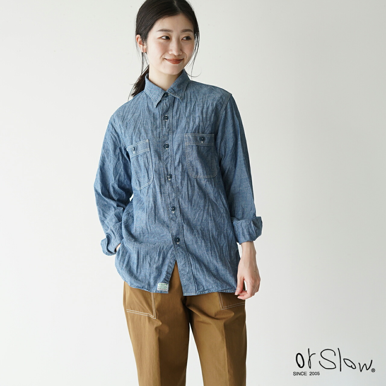 楽天市場】オアスロウ orSlow シャンブレー ワークシャツ CHAMBRAY