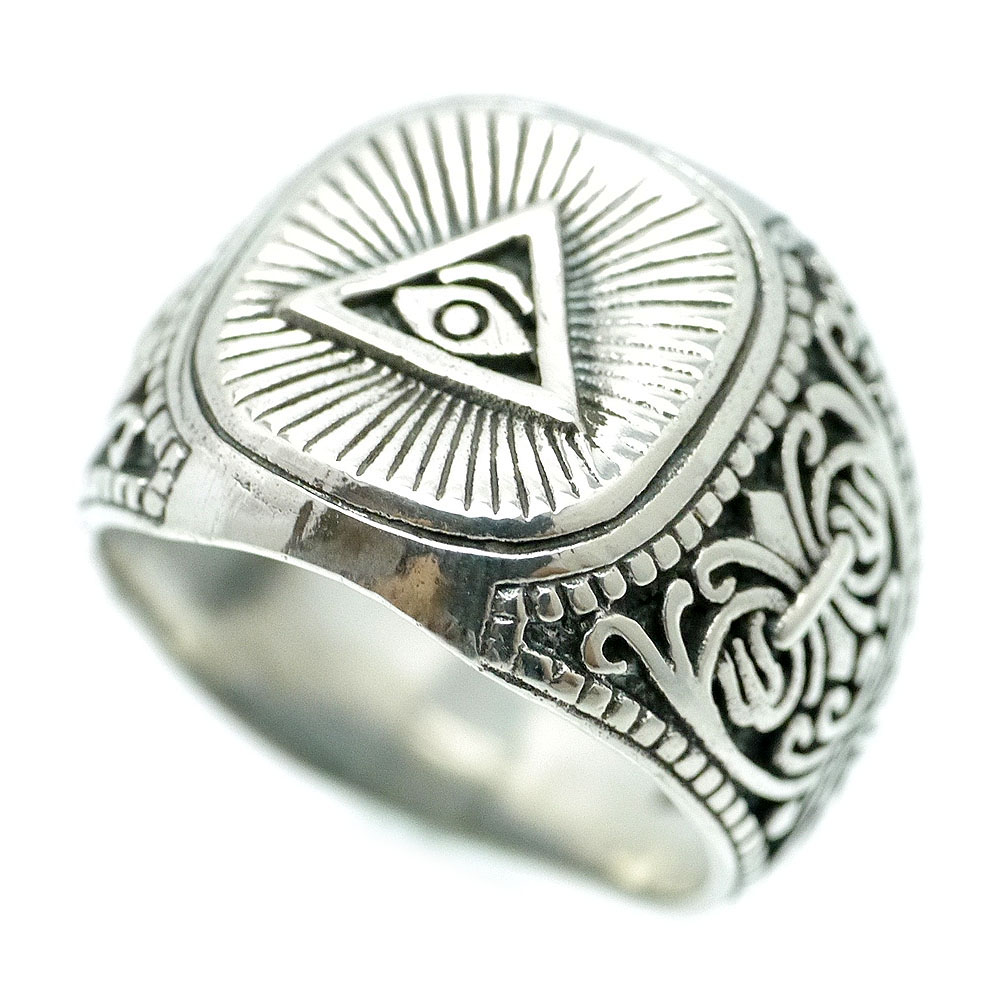 楽天市場】シルバー925 プロビデンスの目 スクウェア リング メンズ ma