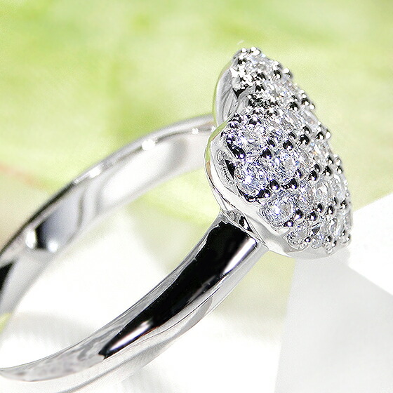 楽天市場】Pt950【0.50ct】ダイヤモンド ハート パヴェ リング【送料