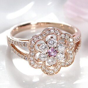 楽天市場】K18PG ピンクサファイヤ&ダイヤモンド リング/【送料無料