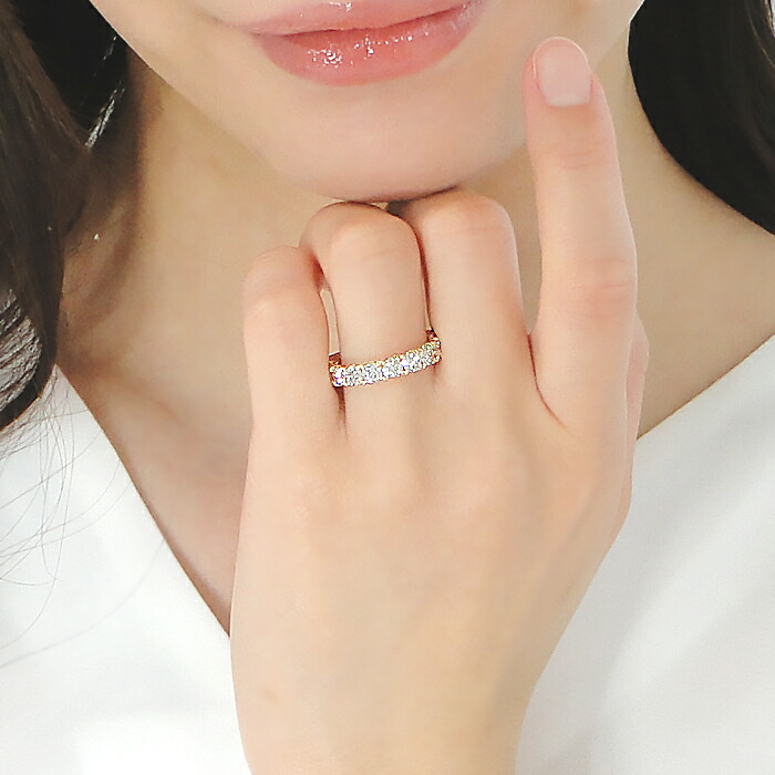 楽天市場】K18YG【2.00ct】ダイヤモンドハーフエタニティリング【送料