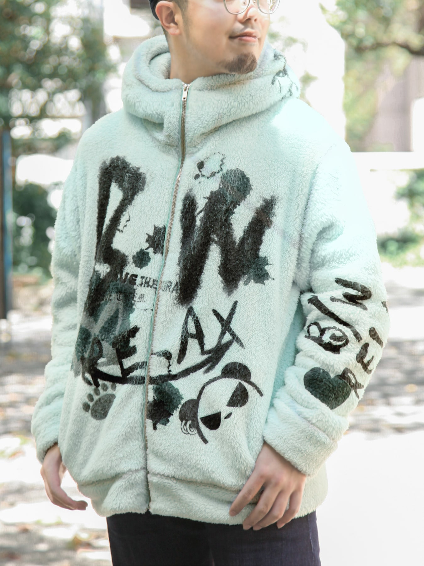 楽天市場】【PANDIESTA JAPAN】“B/W-PDJ RELAX” 刺繍入り 切替 ボア